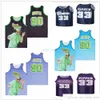 Camisetas de baloncesto de la película cosida de la NCAA de calidad superior 33 Scottie pippen negro alternativo 90 Fresh prince Jersey Mens Blue Fans Shirt Buena calidad a la venta