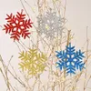 4 st / set Julhängande dekorationer Glitter Snowflake Xmas Tree Pendant Ornaments för nyår bröllop XBJK2107