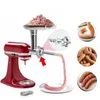 Steel Kitchen Meat Grinders Sausage Stuffer Attachment For Aid Stand Mixer Appliances Dining Bar Parts 210706