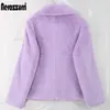 Pelliccia da donna Pelliccia sintetica Nerazzurri Corta Casual Leggera Giacca in pelliccia sintetica morbida Donna Manica lunga Viola Blu Abiti autunnali per donna Cappotto di pelliccia soffice 2021 HKD230727