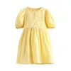 Summer 2 3 4 5 6 7 8 10 Years Kids Princess Party Birthday Gift Child Knee Length Plaid Short Sleeve Dresses For Girls 210529