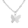 Pendentif colliers papillon collier clavicule chaîne pour femmes longs pendentifs or argent couleur insecte métal breloque bijoux goutte
