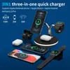 3 in 1 Fast Magnetic 15W Caricabatterie wireless per Apple Watch Airpods iPhone 12 11 Huawei Mate 30 P30 Pro Samsung S21 S20 S10 Xiaomi