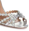 Perfect Festive Season Tequila Leather Women's Sandals Shoes Strappy Design Crystal Embellishments Lady Gladiato High Heels Party Wedding Dress eu35-43