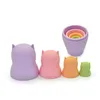 Newmaturyoshka poupées jouet pour bébé Soft Silicone BPA Empilement gratuit Nibling poupée Toddler Stacker Jouets Ensemble de 4 822 B3