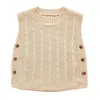 Herfst Winter Baby Jongens Meisjes Vestenjas Kinderkleding Mouwloze Vest Gebreide Kids Cardigan 210429