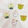 10 шт. Pufferfish Dog Cat Enamel Подвески Подвески Металлические Мультфильмы Животные Найти для Ювелирных Изделий Серьги Серьги Ожерелье Браслет Браслет