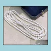 Beaded Necklaces & Pendants Jewelry 8-9Mm White Natural Pearl Necklace 100Inch Womens Gift Drop Delivery 2021 3Dv2Y