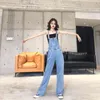 Herbst New Taille Women Weitbein-Denim-Overalls junger Mädchen Mode Empire Jumpsuits Studentin Rompers Jeans 210326