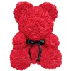 Dekorative Blumen Kränze Valentinstag Geschenk 25 cm rote Rose Teddybär Blume künstliche Dekoration Weihnachten Frauen Valentinstag HF