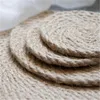 Maty Podkładki Okrągłe Rattan Podkładki Naturalne Słomy Woven Stół Dining Stół Podkład Ochrony Puchar Uchwyt Na Podczerwy Kuchnia Akcesoria