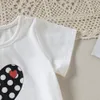 Sommerliebe T-Shirt + gepunktete Shorts zweiteiliges Baby-Mädchen-Kleidungsset Kurzarm-Kinder-Outfits Kleidung