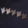 Vintage Fashion Triangle Shirt Collar Pin for Men and Women Hollowed Out Crown Brooch Corner Emblem Jewelry Accessories
