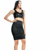 Plus Storlek Back Red Navy Kvinnor Sexig Skirt Bodycon Clubwear Kjol Hög midja PU Läder Kjol Vintage Long Pencil Skirts x0428