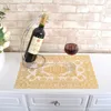 Oval PVC Nappe Tablecloth Plastic Oilproof Dining Bronzing Printed Cover Mat Overlay Placemat 210626