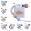 Pacifier Clips Silica Gel Pacifier Soother Holder Beaded Clip Chain Nipple Teether Dummy StrapチェーンベビーシャワーギフトBPA DW57119982