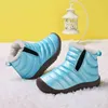 Children Snow Boots Boys and Girls Leather Warm Waterproof Cotton Boots Students Outdoor Running Shoes Kids Snow Boots 211108