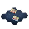Väggklistermärke Felt Hexagon Starry Sky Background Board DIY Puzzle Po Hushållsmeddelande Kreativ