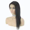 Perucas de renda reta indiana Remy Human Hair T Middle Part Wig para Mulheres Negras Preparado Cor Narural Cor