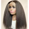 26 pulgadas 180 densidad Color natural largo Yaki pelucas delanteras de encaje recto Remy suave con pelo de bebé para mujeres negras sin cola resistente al calor 2019332