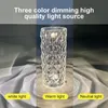 Lumières de nuit LED CRISTAL LED RODANTIC ROSE Table Lampe RVB Remote Control Projection Bureau USB Charging Fixtures