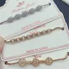 Cristal Zircon Pulseira de Tênis para Mulheres Moda Diamante Pull Braceletes Eletrólupir Gold Silver Rose Jewelry Acessórios