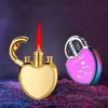 New Funny Compact Heart Jet Lighter Butane Turbo Torch Lighter Creative 1300 C Windproof Gas Smoking Inflated Gadgets For Man Gift