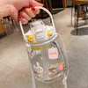 1200Ml Cartoon Cute Super Large Capacity With Straw Bottle Trendy Pot Portable Summer Cup 211122