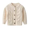 Iyeal Kids Geboren Brei Trui Kinderkleding Mode Toddler Tops Jacket Girl Trui Gebreide Katoenen Jongen Sweater Cardigan 211106