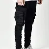 Män Jeans Casual Cotton Denim Trousers Multi Pocket Cargo Pants Mens Mode Pencil Pant Side Fickor för Man