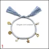 Lien Bijouxlien Chaîne À La Main Amitié Bracelet Brodé Pour Les Femmes Réglable Corde Gland Bracelets En Gros Vintage Bijoux Goutte