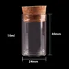 10ml tamanho 24 * 50mm tubo de ensaio pequeno com rolha de cortiça frascos de especificação