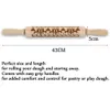 1PC Christmas Rolling Pin Engraved Carved Wood Embossed Rolling Pin Kitchen Tool Fondant Cake Engraved Roller Flower Wisteria 211008