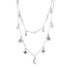 Ny stil Diamond Studd Star Moon Halsband Personlighet Överdriven Trend Smycken Set Halschain