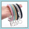 Porte-clés Bijoux Sile Poignet Anneau De Mode Glitter Bracelet Sport Porte-clés Bracelets Bracelet Rond Grand O Porte-clés T494 Drop Delivery 2021 Kp