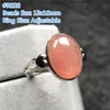 Klusterringar topp naturlig röd rhodochrosite ring smycken för kvinna dam man kristall ovala pärlor älskar gåva silver justerbar finger