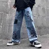 Nuovi pantaloni a gamba larga in stile Harajuku Pantaloni da strada retrò Cartoon Jeans Cartoon Anime Girl Print Pantaloni in denim 2021 Jeans casual Hip Hop G0104