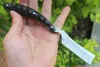Damaskus razor-t Folding Kniv VG10-Damascus Steel Tanto Point Blade Ebony Handle Edc Pocket Knives med Zip Nylon Case