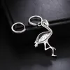 UMGODLY Luxury Brand Asymmetric Flamingo Earrings Pink Cubic Zirconia Women Party Fashion Jewelry Gift