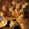 LED Light String Battery USB Power Hollow-out Marokańskie Balls Garland Fairy Lights Wedding Party Christmas Decoration Lamp 211122