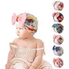 Baby Turban Cap Indi's Hat Printed Headband Bow knut Headbands Soft Cotton Headwraps Stretchy Hair Bands Barn Flickor Fashion Hairs Tillbehör WMQ1247