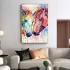 Quadro su tela Immagini di cavalli colorati Poster e stampe di animali Arte della parete per soggiorno Decorazioni per la casa SENZA CORNICE