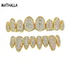 MATHALLA HipHop Braces Grill Cubic Zirconia Halloween Top and Bottom Grillz Dental Teeth Body Ornaments Unisex