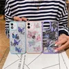 Bling Butterfly Pattern Phone Case For iPhone 12 11 Pro Max XR XS 8 Plus 6S Glitter Back Cover