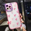 Soft Love Transparent Heart Phone Cases voor iPhone 11 12 13 PRO MAX XS X XR 7 8 Plus SE SCHOKELDVEREISTE COVER CASE