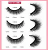 Self-adhesive 3 Pairs Natural False Eyelashes Soft Light Fake 3D Mink Lashes Eyelash With Tweezer Makeup Kit No Glue Needed