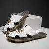 Sandales Mullers Pantoufles Designer Luxury Brand Men Summer Crocodile Modèle Mains Mocassins Véritable Cuir Appartements Sandales Plage Plage