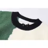 Pullover Sleevless Pullover und gestrickte Weste Frauen Koreanische unregelmäßige gespleißte Kontrastfarbe Design Frühling Jumper Tops 210515