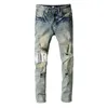 Herrendesigner Jeans Distressed zerrissener Biker Slim Fit Motorrad Denim für Männer von höchster Qualität Mode Jean Mans Hosen pour Hommes 013