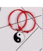 2 pezzi braccialetti per coppia braccialetto magnetico Tai Chi Yin Yang braccialetto con ciondolo vintage nero bianco corda rossa gioielli con ciondolo a mano regolabile